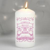 Personalised Pink Papercut Style Pillar Candle Extra Image 2 Preview